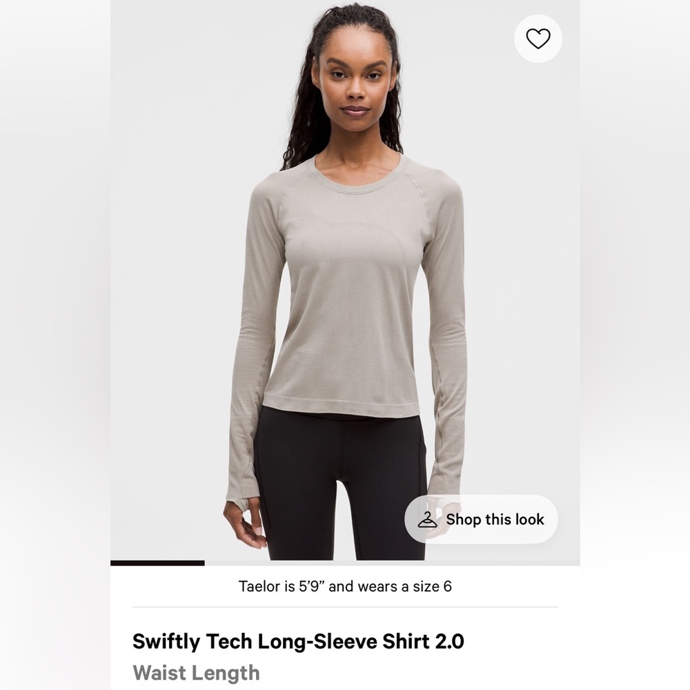 Lululemon Women's Long Sleeve Swiftly Tech Waist Length Top